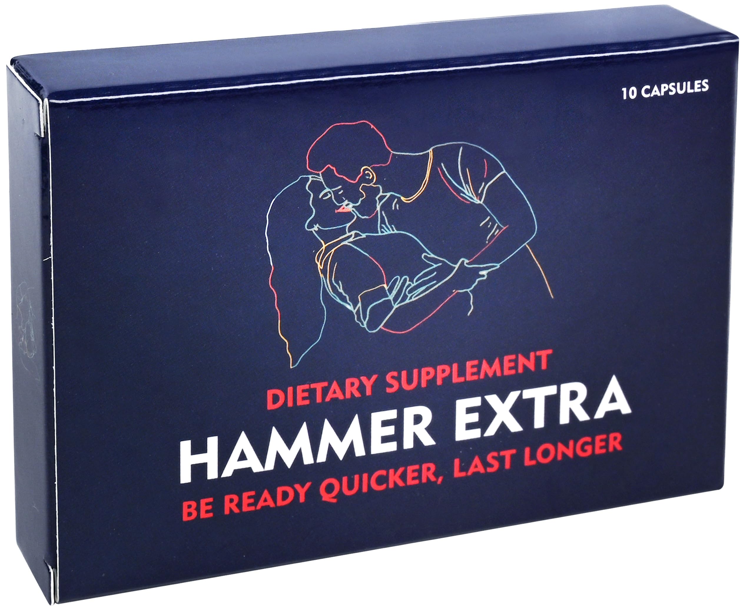 Hammer Extra Herbal Supplement for Men. Horny Goat Weed, Tongkat Ali, Ginseng & Maca Root for Energy, Stamina & Endurance. Fast Acting Male Performance Enhancing Pill - 10 Capsules