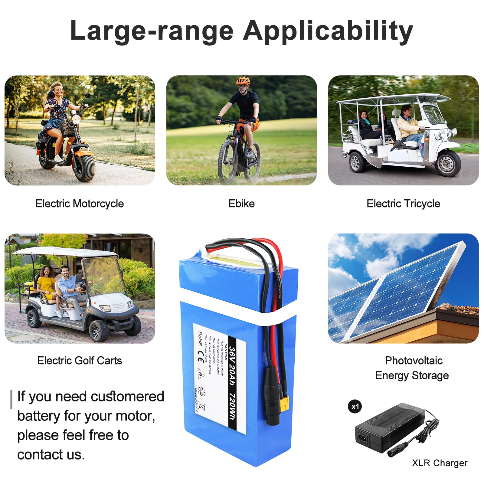 Batteria 48V 40Ah -Litio Battery Ebike Bicicletta elettrica e-scooter Triciclo -per ruote con motore da 250 W, 500 W, 1000 W, 2000 W 1500W