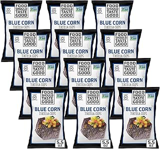 Food Should Taste Good Gluten Free Blue Corn Tortilla Chips 5.5 oz. (Pack of 12)