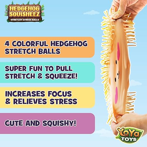 Miniatura 3 de YoYa Toys Hedgehog Squisheez - Juego de 4 bonitas bolas antiestrés, grandes bolas de estrés de Pascua, juguetes sensoriales para niños y adultos,