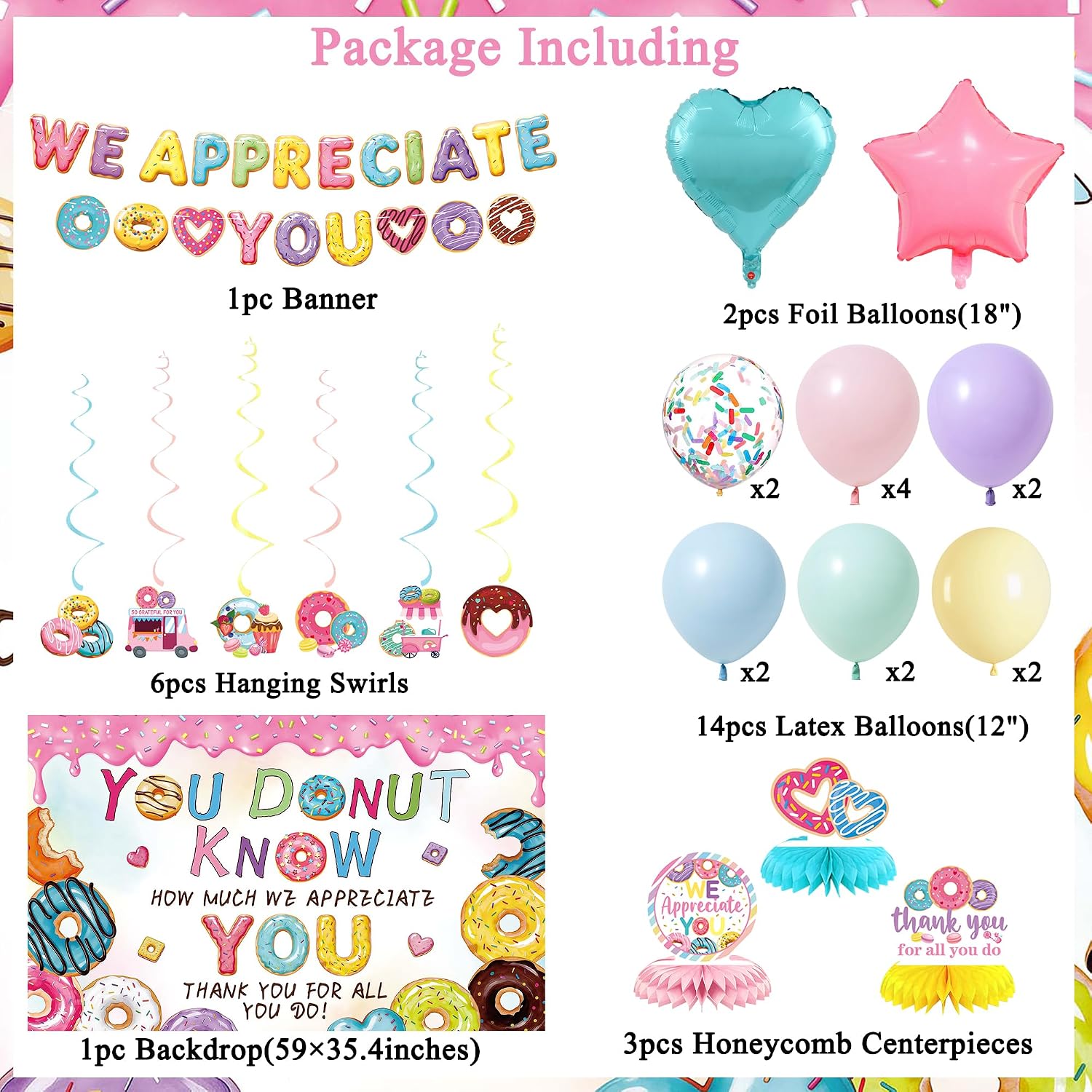 Vlipoeasn Donut We Appreciate You Decoration