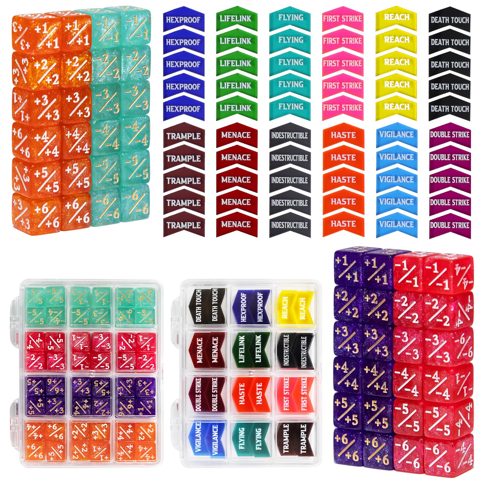 mtg keyword counter cards FIGURESLAB 108PCS Counters Tokens & 12mm MTG Life Dice Set for Magic Card with Box, Compatible with Magic CCG Card Gaming Accessories : Toys & Games 5x Menace JURASSIC PARK Cards Bite Design - Choose one:PM FIN Jumbo Cactuar Disney TCG Display