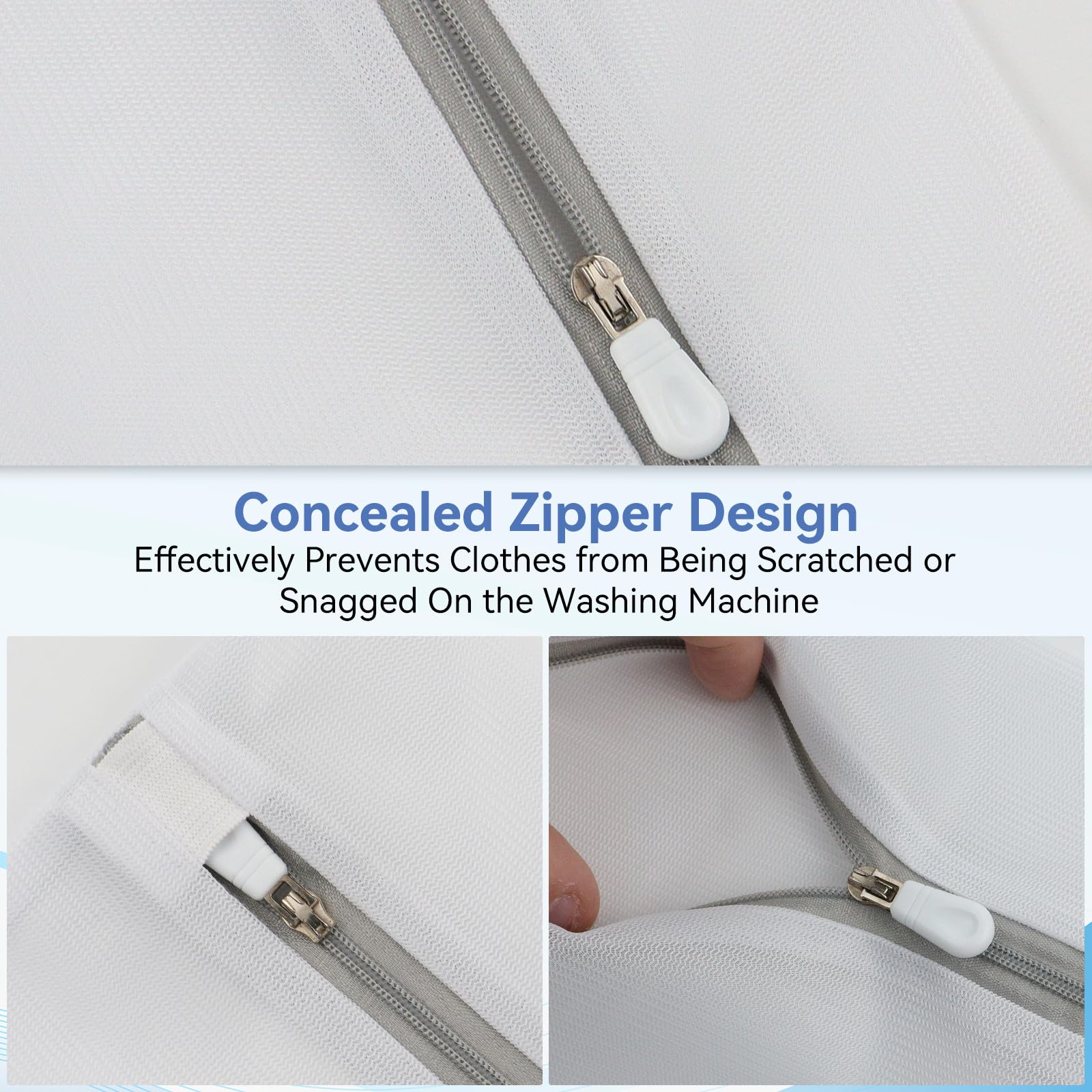 4er Set Wäschenetz für Waschmaschine mit Verdeckten Reißverschlüssen Ist Robust und Langlebig, Wäschesack Waschmaschine für Hemden, Bhs, Socken, Unterwäsche, Babykleidung (40 x 50cm) - 4