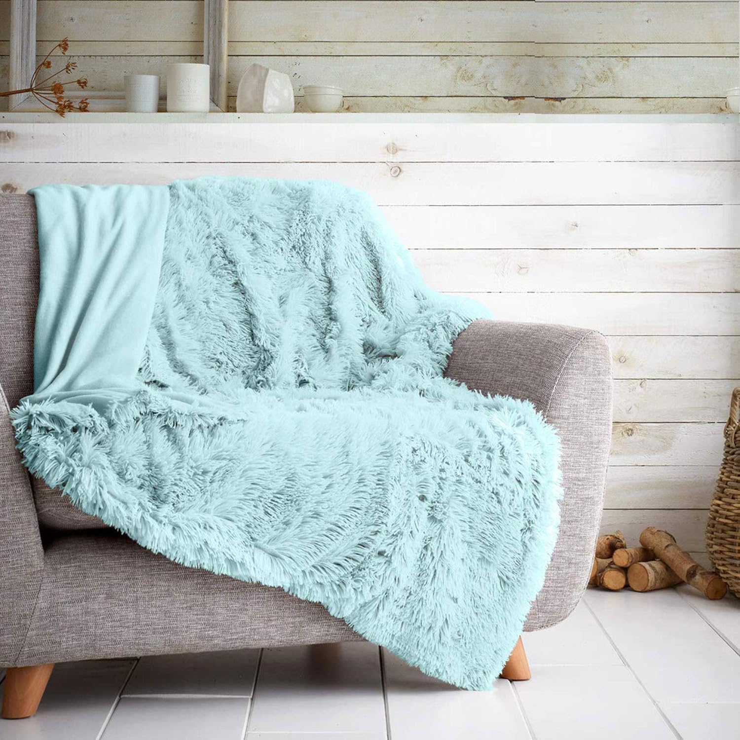 Gc Duck Egg Lightweight Hug Snug Sherpa Fleece Blanket | Luxury Warm Faux Fur Throw For Sofa Bed | Thermal Fluffy Blanket For Bed Couch & Sofas Settee (150X200 Cm, )