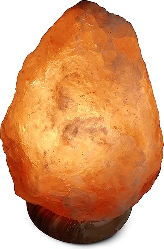 Miniatura 4 de DeluxeComfort Lámpara cilíndrica de cristal natural de sal de roca del Himalaya, 9.5 pulgadas de alto, suave y tranquila, lámpara de mesa, tono