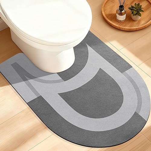 Miniatura 21 de ACCUMTEK Alfombrilla de Baño Ultrafina, Alfombrillas Antideslizantes de Espesor Reforzado para Debajo de la Puerta, Alfombras de Baño 2-gris