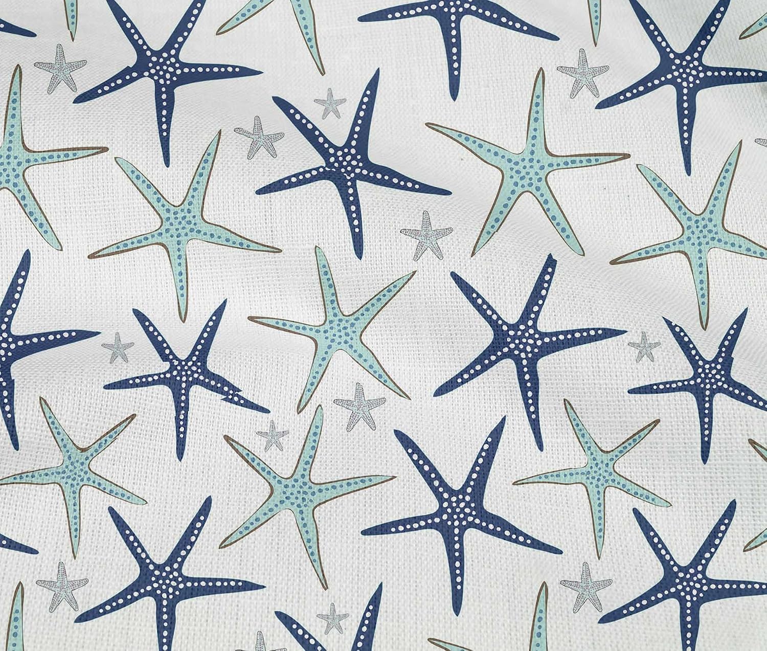 oneOone Cotton Flex White Fabric Starfish Sewing Fabric by The Yard Printed DIY Clothing Sewing Supplies 40 Inch Wide-FU
