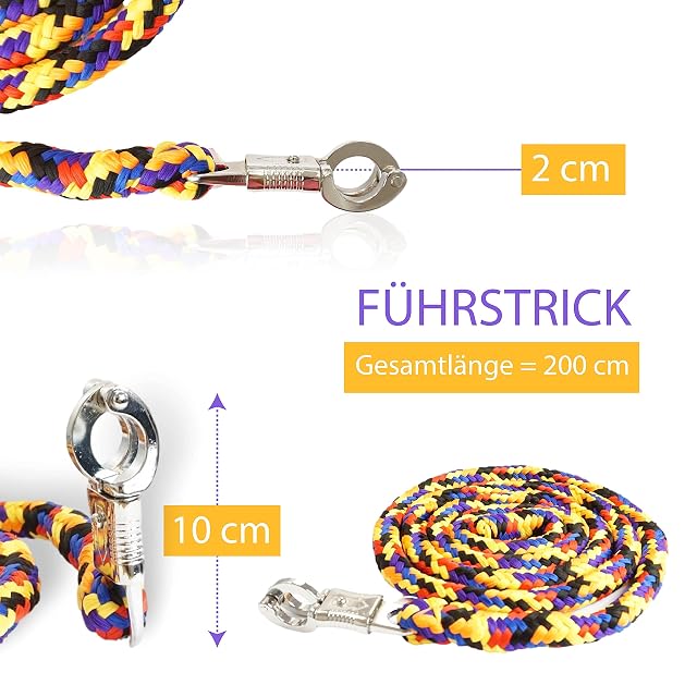 Foto 4 de 7 de Cuerda de plomo con gancho de pánico para caballo, correa trenzada en distintos diseños elegantes, para poni