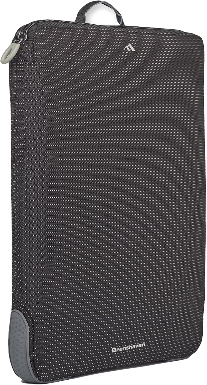 Brenthaven Tred Carry Slim Sleeve with Handle Fits 13-inch MacBook Laptops Chromebook Tablets - Durable Lightweight Secure Protection for Students Professionals Office Business or Personal Use - Black