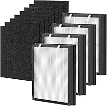 P358 Replacement Filters Compatible with HEAPETS P358 Pet Air Purifier, 4 Hepa Filters and 8 Activated Carbon Pre-filters for Pet Household, Compare Part #PJ358-2LX6JDM