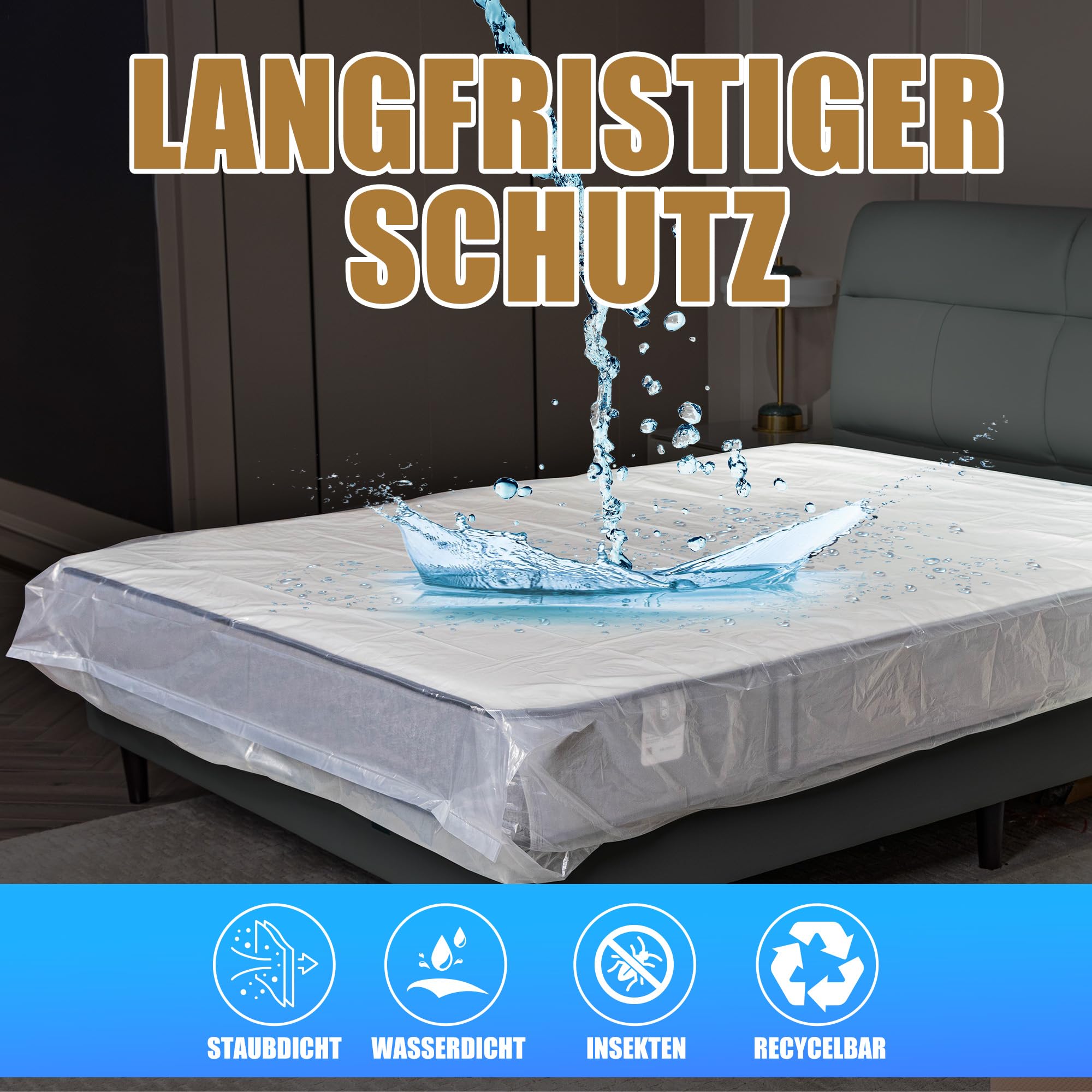 PROMORE Matratzenhülle 90 x 200/100 x 200 cm für Umzug und Lagerung Schutzhülle für Matratzen Matratzentasche Aufbewahrung Kunststoff Matratzenbeutel, Reißfeste Wiederverwendbare Matratzentasche