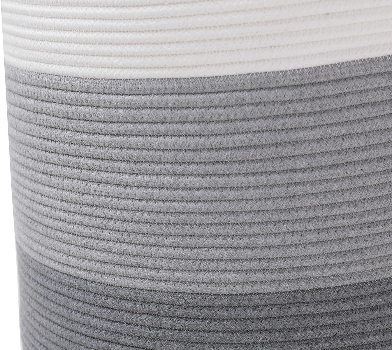 16" x 16" x 18" Extra Large Storage Basket with Lid, Cotton Rope Storage Baskets, Laundry Hamper, Cloth Bin, for Clothes Towels Storage in Living Room, Light Grey/Grey with Cover