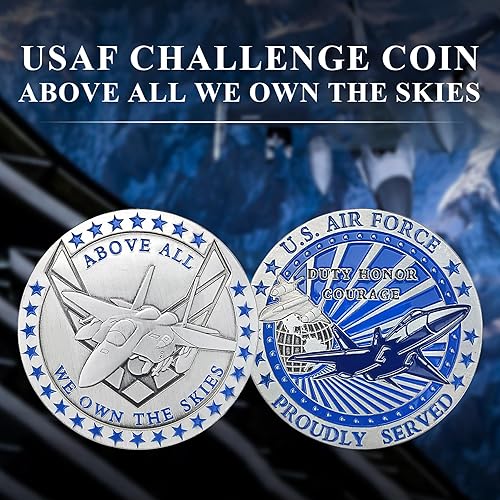 Miniatura 5 de BHealthLife Moneda de desafío militar de la Fuerza Aérea Orgullosamente servida regalo para aviador veterano