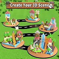 Vista 5 de 100 bloques de construcción, juguetes de construcción 3D, cubos de construcción sensoriales STEM (multicolores, 100 unidades)