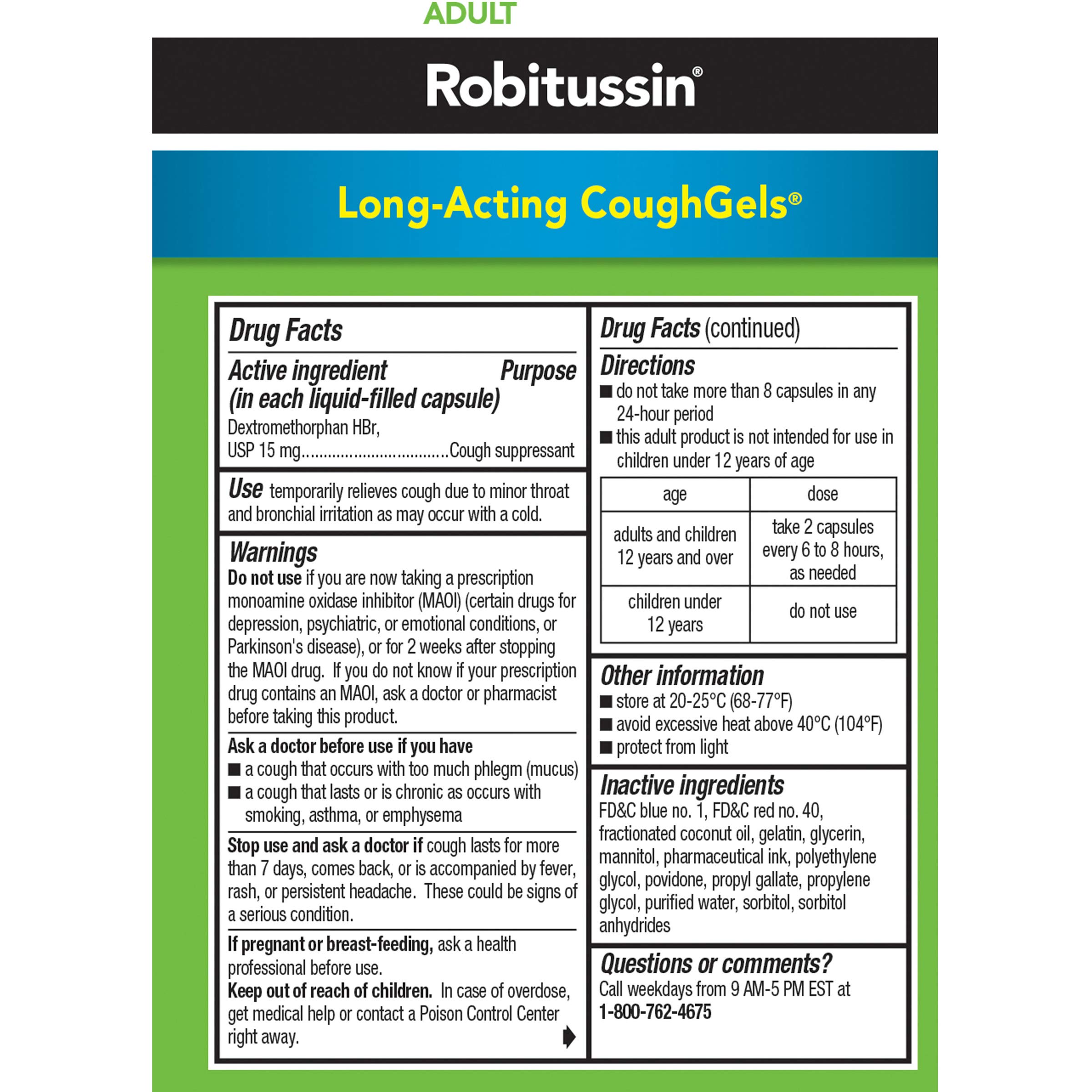 Robitussin Long-Acting CoughGels, Cough Medicine, 20 Liqui-Gels — Amazon image 13