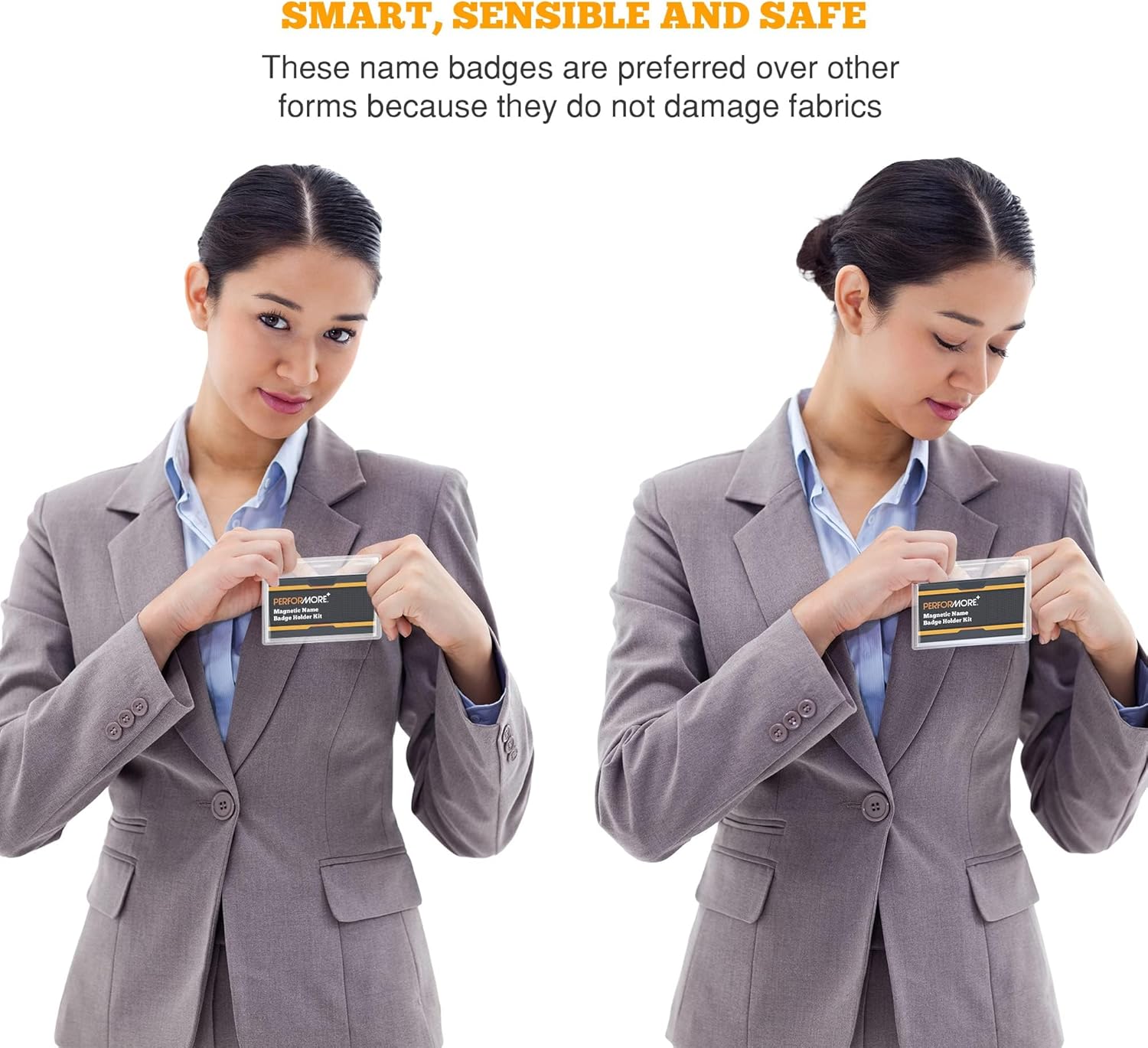 Performore 12 Pack of Magnetic Name Badge Holders, 4x3 Inch Horizontal Tag for Conventions, Exhibitors, Events - Vaccine Card Holder Protector for CDC Immunization Record, Plastic Name Tag - Image 2