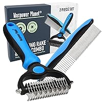 Vista 19 de Maxpower Planet Cepillo para Pelo de Mascotas - Rastrillo de Doble Lado para Mudanza de Pelo y Desenredado de Subcapa para Perros, Gatos - Cepillo