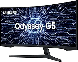 Monitor Gamer Curvo Samsung Odyssey 34’’, Ultra WQHD, 165Hz, 1ms, tela ultrawide, HDMI, Display Port, Freesync Premium, preto, série G5