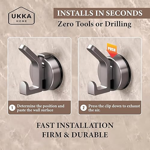 Miniatura 3 de Ganchos dobles con ventosa en forma de L para ducha, baño, cocina, hogar, vidrio, espejo, azulejos. Reutilizable, plástico ABS, impermeable,