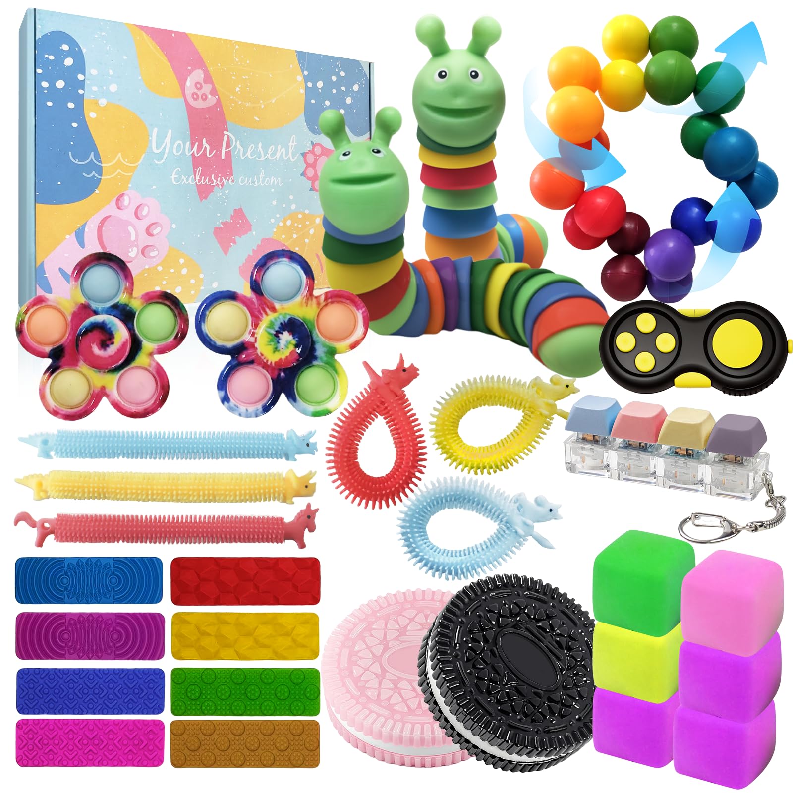 Ultimate 29 Pack Fidget Sensory Toy Set: Quiet Classroom & Travel Kit for ADHD/Autism Relief