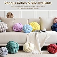 Vista 4 de Bola de almohada de nudo, cojín redondo suave para decoración del hogar, almohada decorativa para el hogar, almohada de felpa anudada hecha a mano