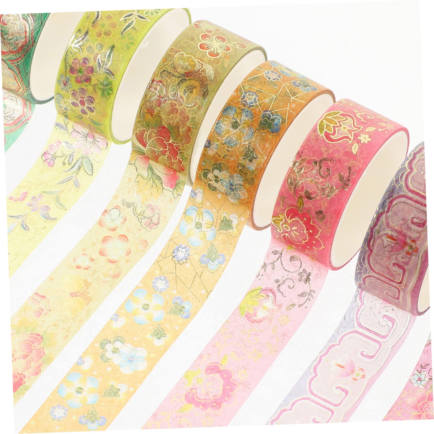 Lurrose 48 Rollos Bolsillo y Papel Etiqueta Engomada del Álbum Bricolaje Cintas Bricolaje Diario Cintas Washi Decorativas Suministros para La Fiesta Las Flores