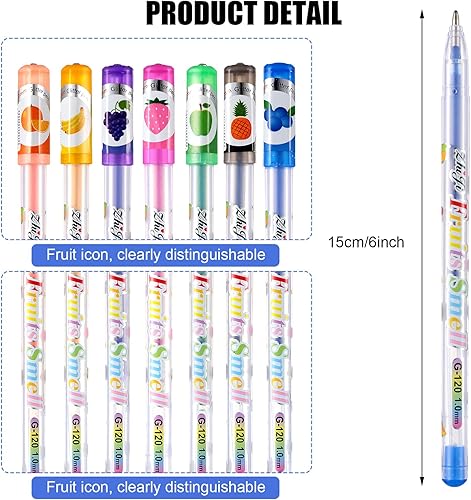 Miniatura 3 de Yexiya 72 bolígrafos de gel perfumados con purpurina multicolor, divertidos y lindos bolígrafos perfumados de frutas para niños, manualidades,