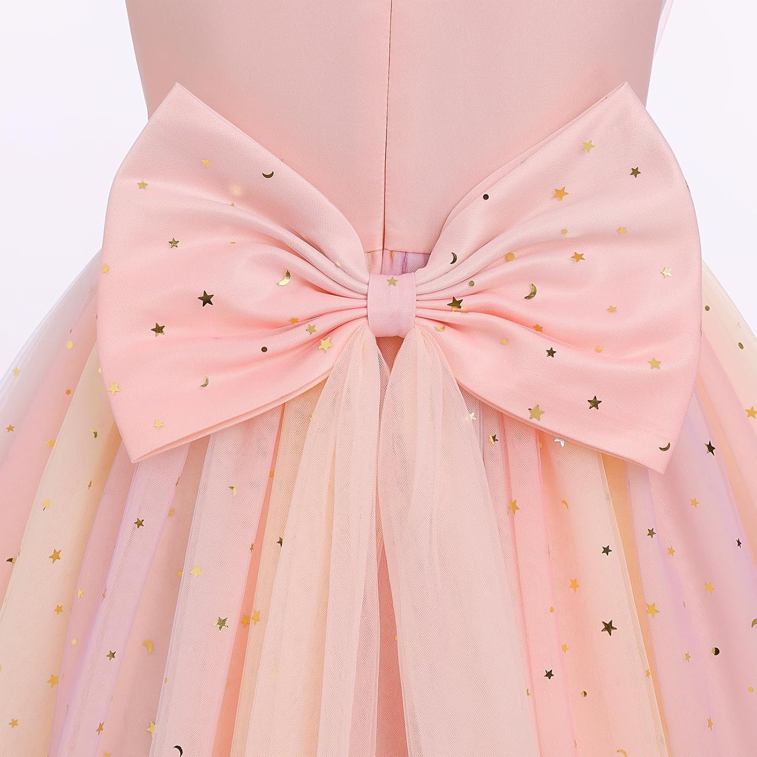 IDOPIP Toddler Flower Girl Dress Sequin Bowknot Pageant Wedding Princess Birthday Party Dresses Tulle Tutu Formal Ball Gown