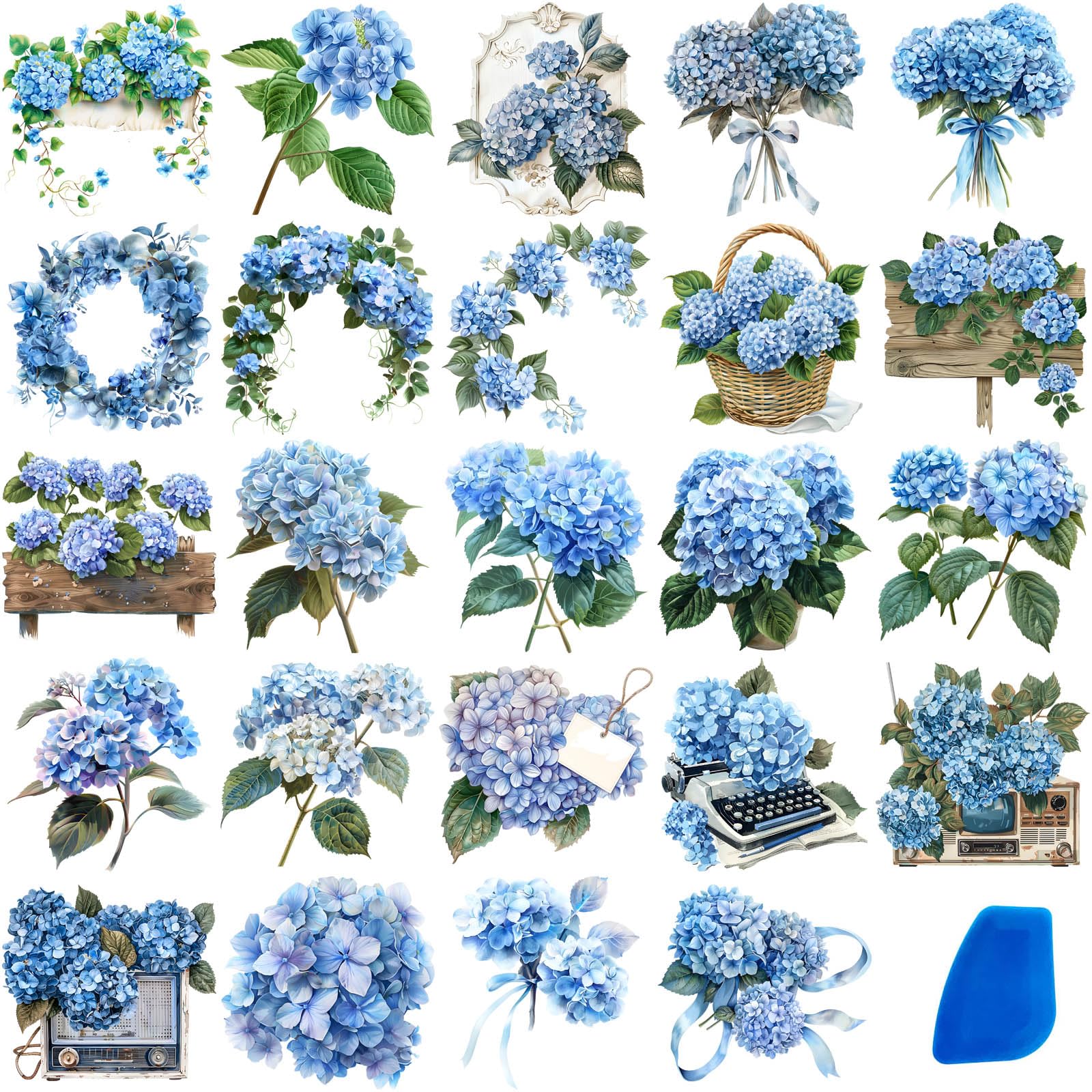 2 Sheets Vintage Rub On Transfer Flower Leaves Stickers 2...