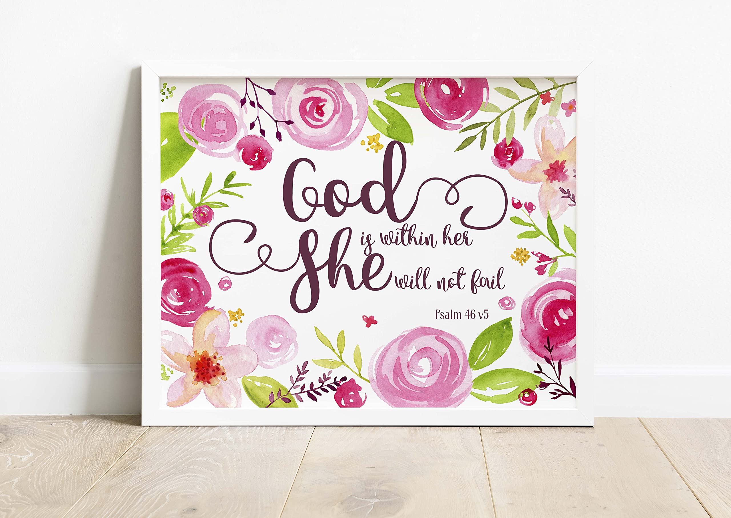 Psalm 46 5 Bible Verse Poster, Christian God is within Her Scripture ...