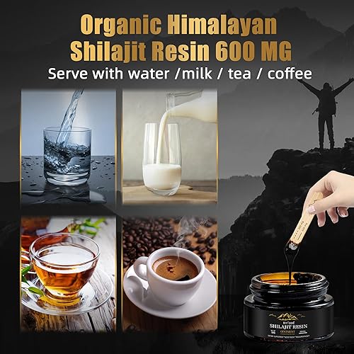 Miniatura 7 de Resina Shilajit pura del Himalaya, 600 mg, 50 porciones con ácido fúlvico y más de 85 minerales traza suplemento energético vegano sin OMG para