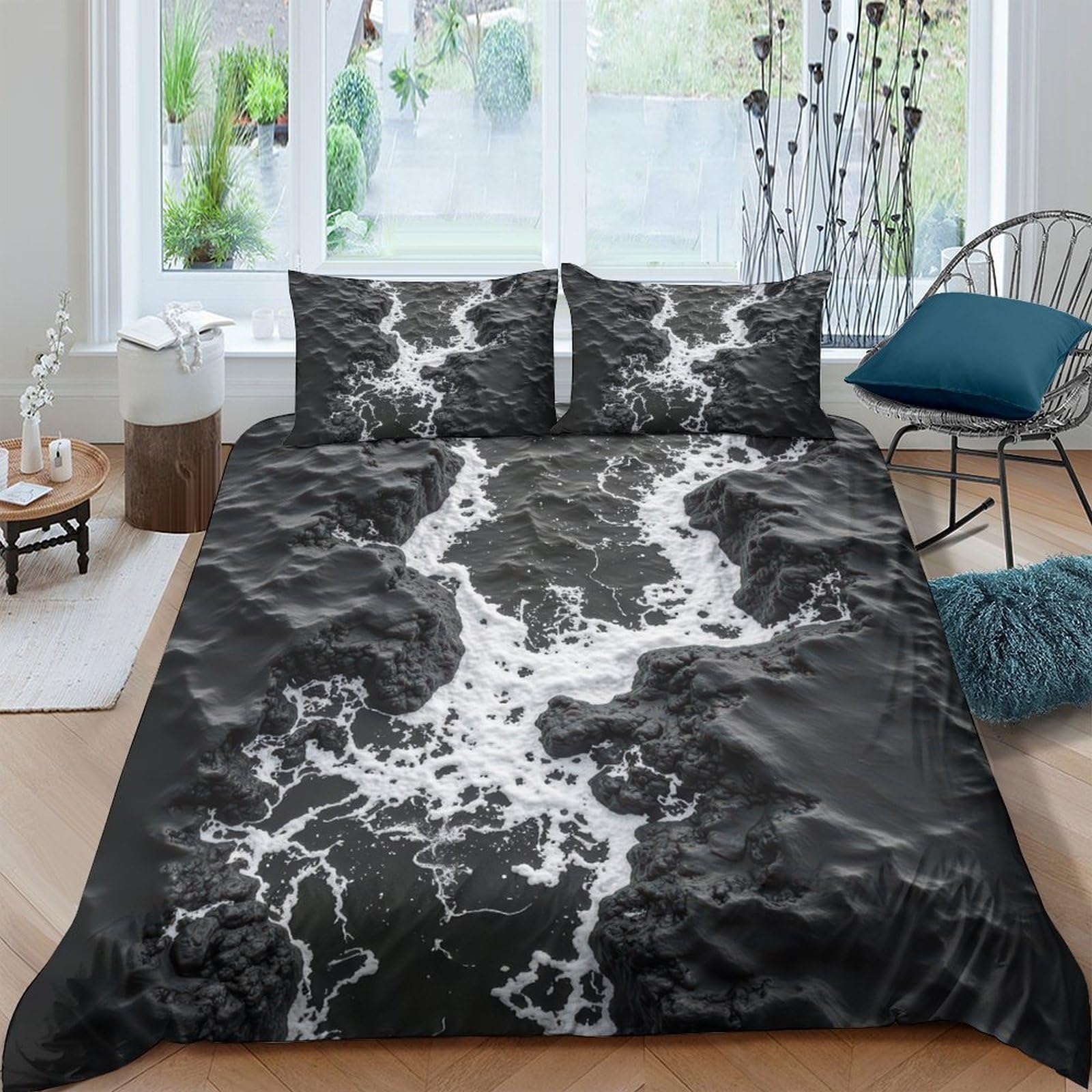Ctjqhvkz Style-5 3D Printed Lightning Black Fitted Sheet Microfiber Soft Breathable Marble Mattress Cover For Bedroom Dorm Mattress Protection Decor Single（135X200cm）