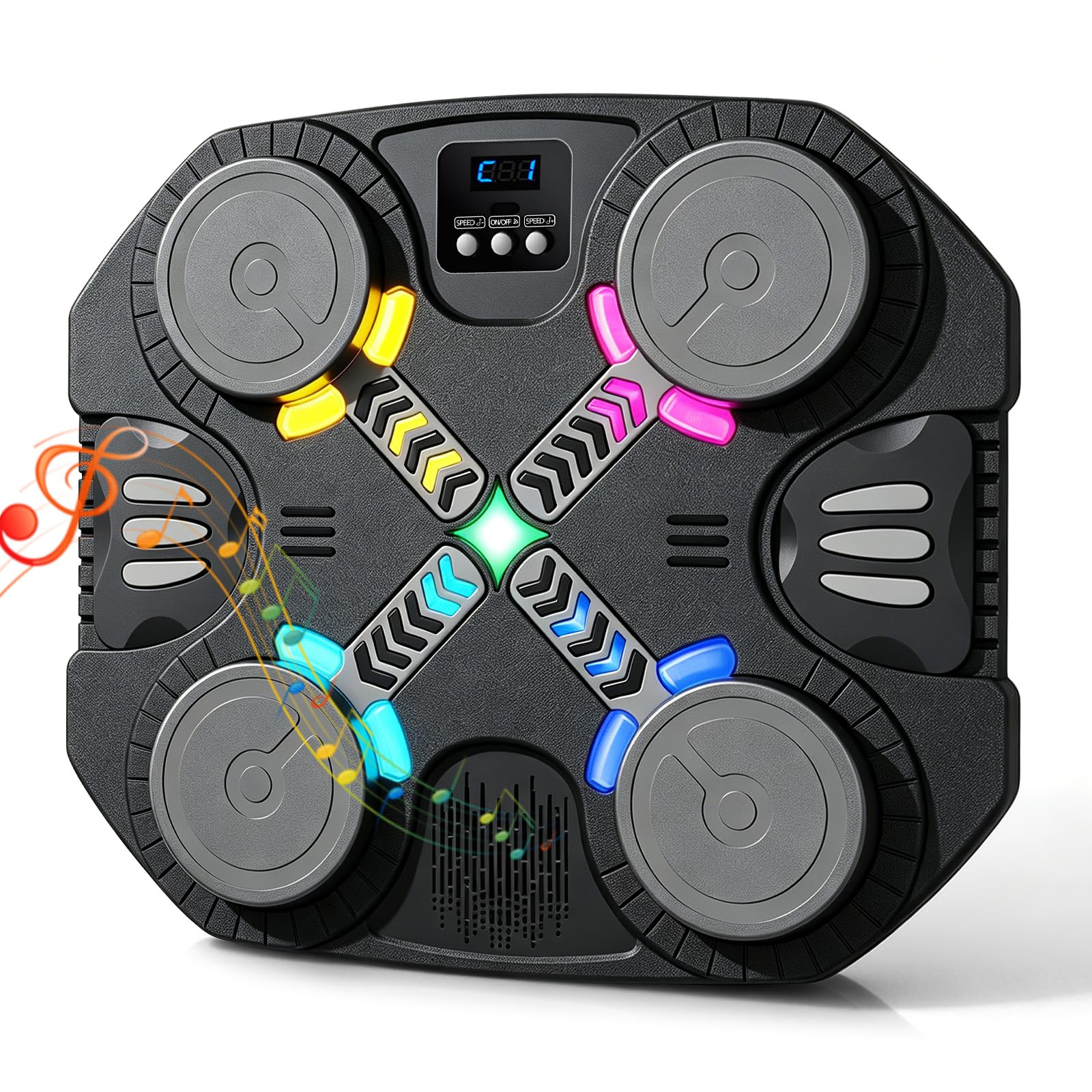Music Boxing Machine Self Adhesive Wall Mounted Bluetooth Music Punch Intelligent Scoring Boxing Silent Punch Pad with Gloves Included for Kids and Adults Sports Toy, Gift Giving