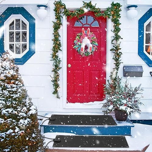 Miniatura 8 de VEVOR Alfombrilla para derretir nieve de 10 x 30 pulgadas, antideslizante, almohadilla de hielo de goma eléctrica con cable de alimentación y