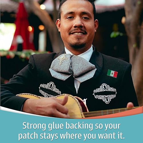 Miniatura 4 de Laughing Lizards Parche pequeño de México (paquete de 5), paquete de 5 parches para planchar con la bandera del país mexicano, ideal para sombreros,