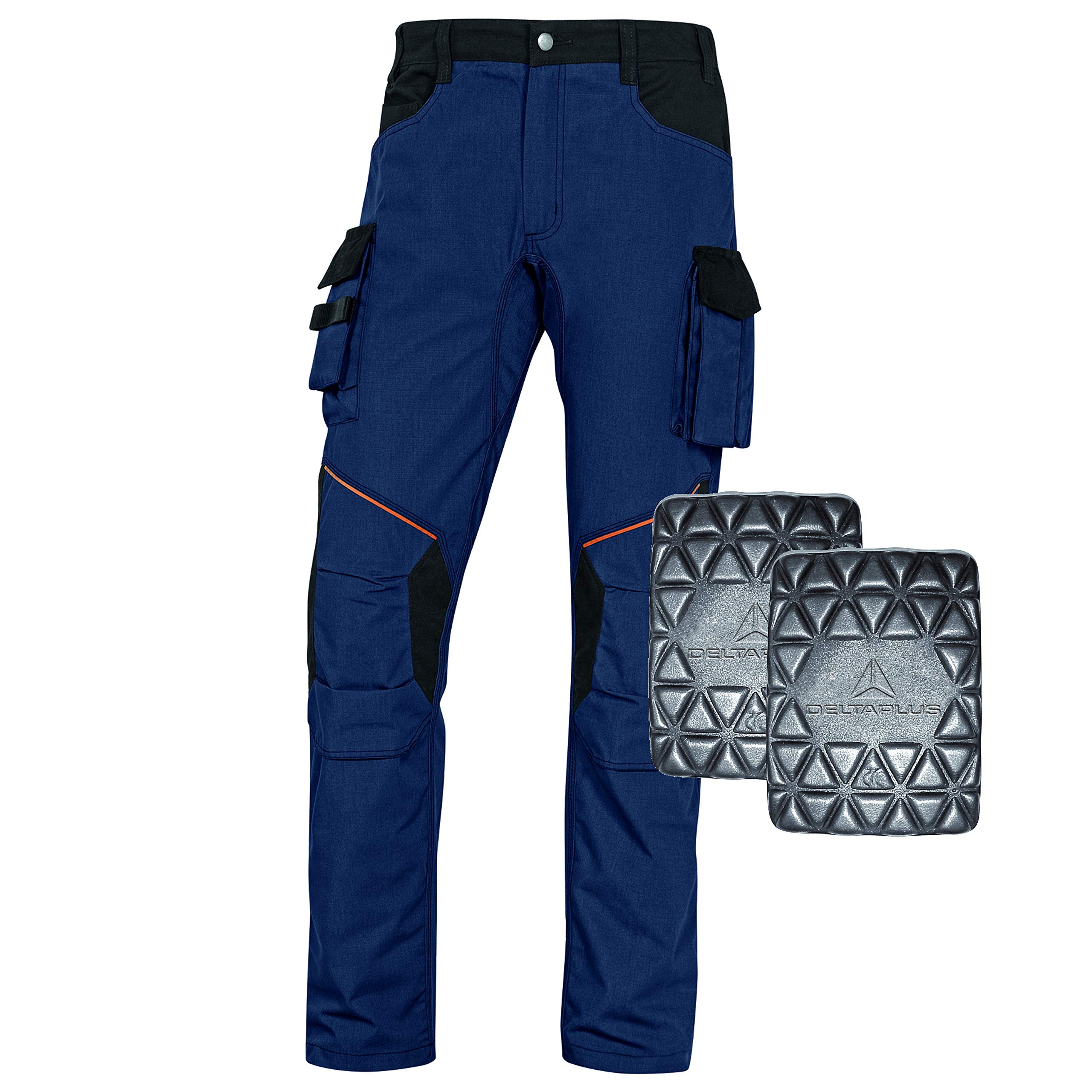 Deltaplus Men's Navy Blue Delta Plus Mcpa2 Mach Corporate Ripstop Cargo Action Work Trousers With Kneepads (, X-Large)