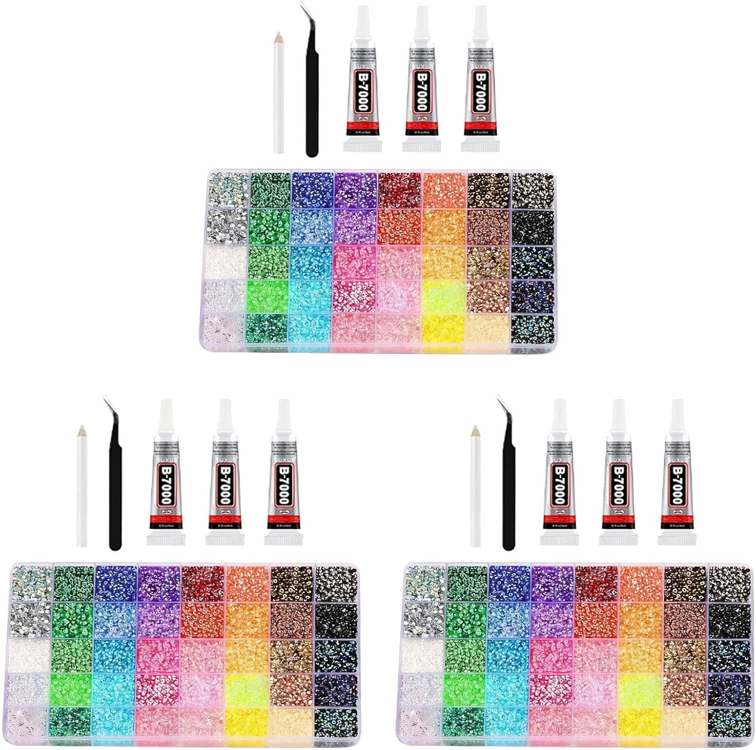 Resin Jelly Rhinestones, 32000Pcs 3mm Flatback Rhinestones for Bedazzling Crafting with 3Pcs B7000 Glue, Bling Crystal Bedazzle Kit for Clothing Shoes Nail Art Graduation Cap Decor (3PCS)