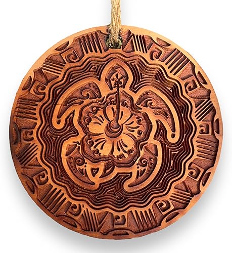 Miniatura 3 de Hawaiian Turtle - Raw Cedar Ornament 3x3in