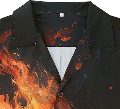 Amazon.com: Zando Flames Shirt Halloween Shirt for Men Funny
