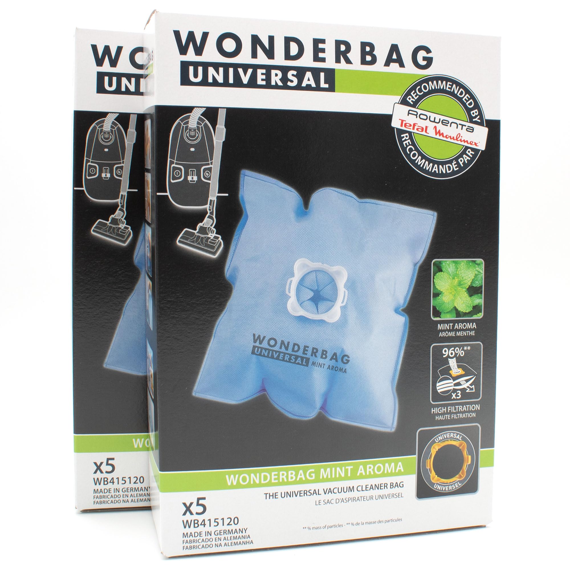 PakTrade 10 Bolsas de Aspiradora + 10 Fragancias Compatible con Rowenta Ambia - RO201, Ambia - RO211, Ambia - RO220, Ambia - RO220A | 10 Bolsas, Refrescador de Aire, Accesorios, Repuestos