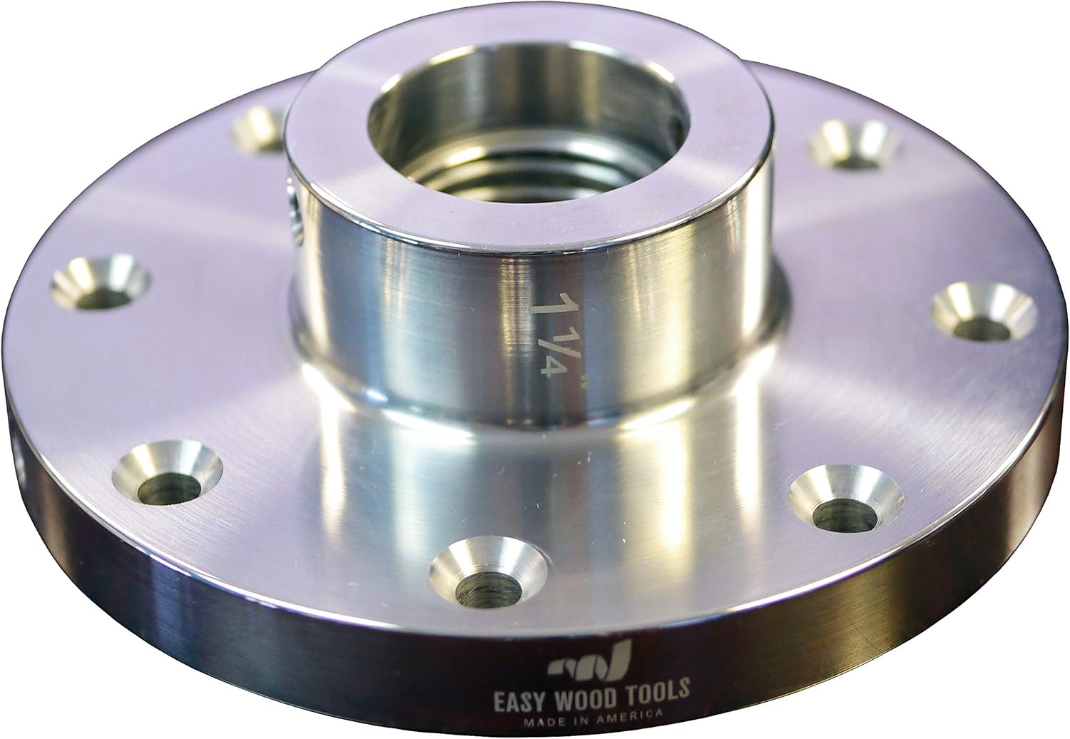 Easy Wood Tools 4-1/2" Diameter x 1-1/4" - 8 TPI (F645) Bright Aluminum Faceplate