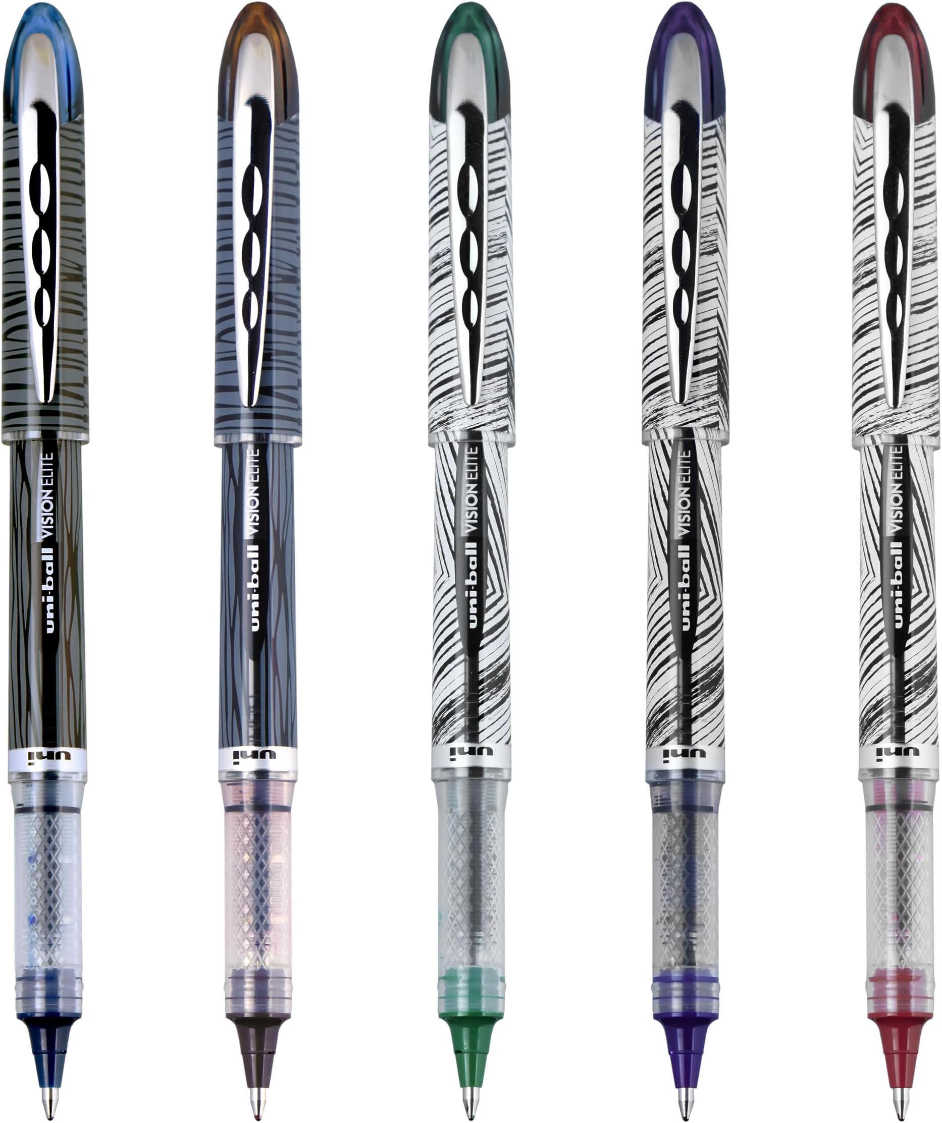 Vision Elite BLX Designer Rollerball Pens Bold Point, 0.8mm, Assorted, 5 Pack