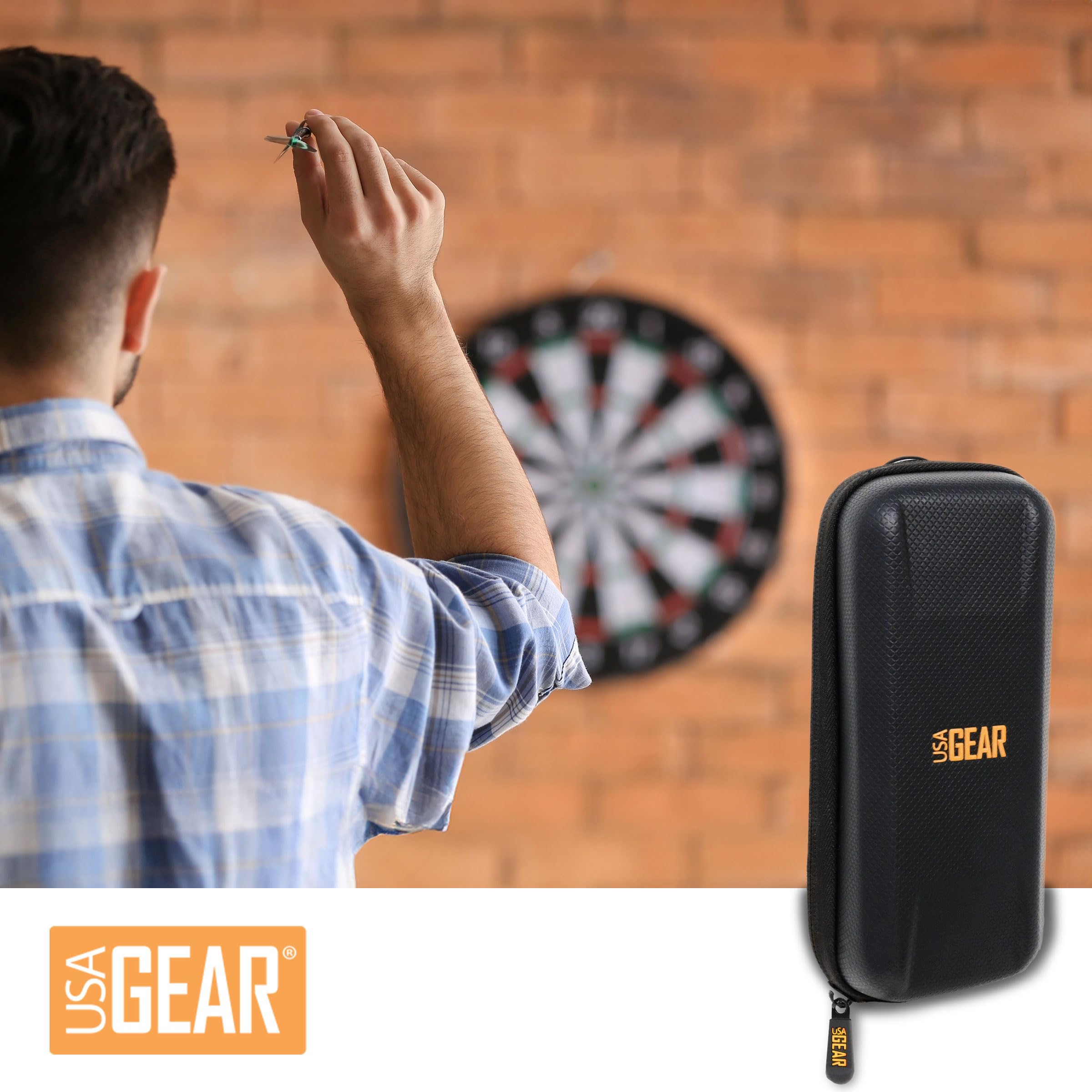 USA Gear Funda para Dardos - Estuche 3 Dardos de Punta Blanda con Compartimento Puntas de Plástico, 12 Ranuras Plumas, Varillas y Otros Accesorios - Diseño de Espuma con Cierre Seguridad (Negro) — view 9
