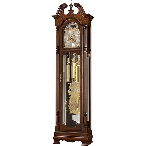 Howard Miller Baldwin Floor Clock, Single Chime Movement with Wood Finish Illuminated Case, Analog Display with Arabic Numerals Grandfather Vertical Home Decor for Living Room and Office