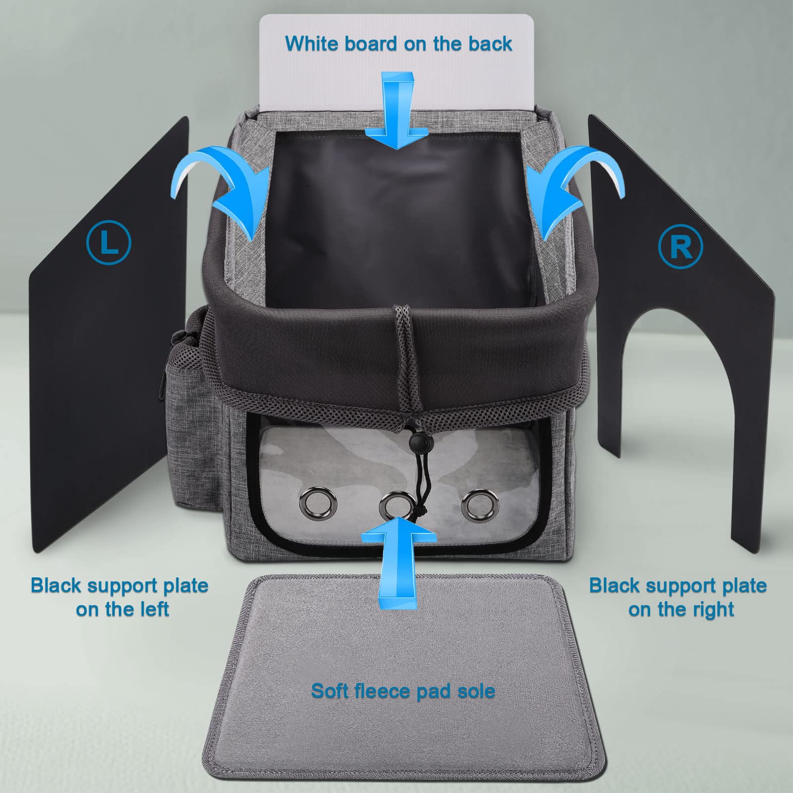 Ownpets Cane Bicicletta Cestino Bag Pet Bag Seggiolino Auto Cane con Corda di Sicurezza Tracolla Regolabile Portatile Traspirante Cestino Della Bicicletta per Cani