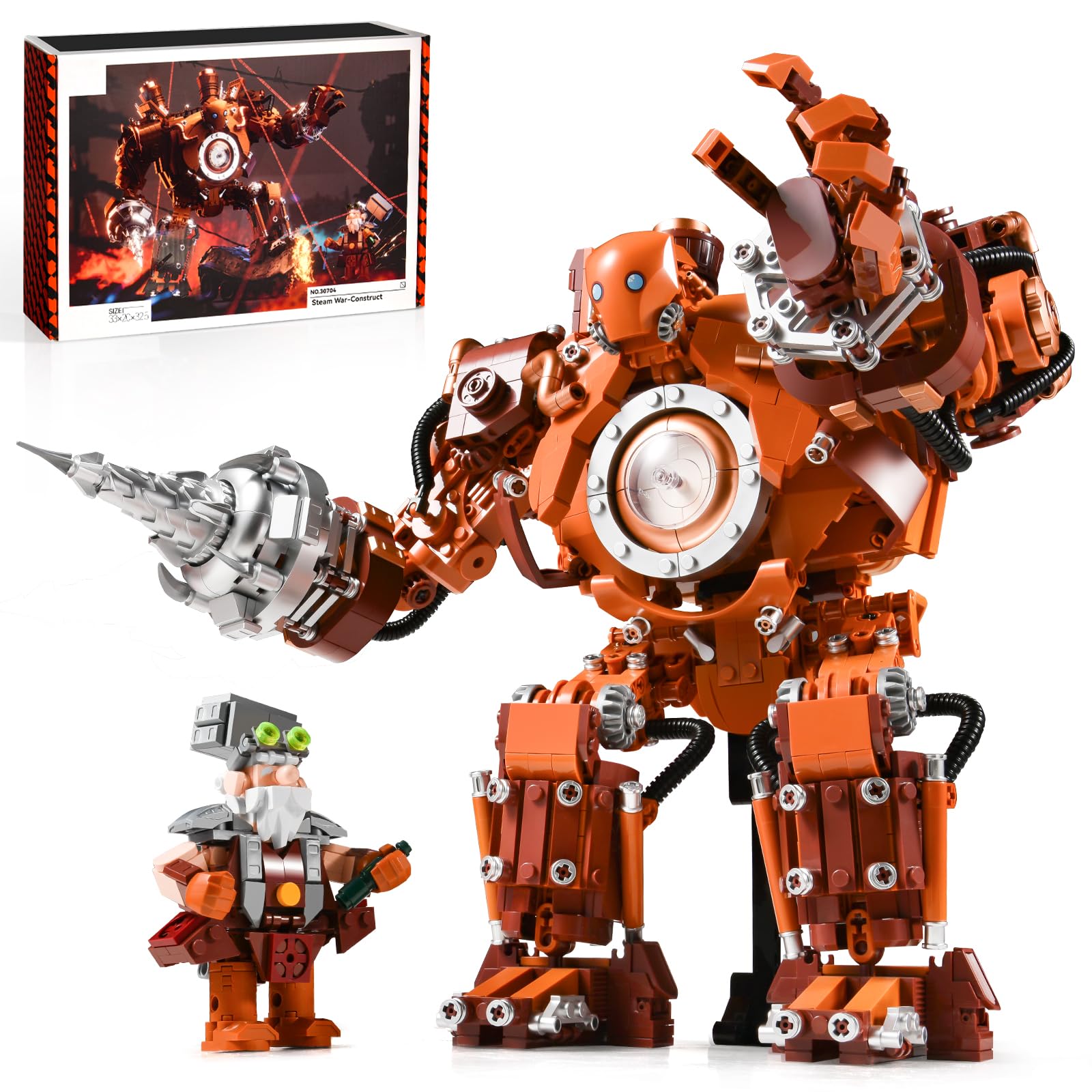 Mech Building Set per adulti, Transforming Warrior Robot Model Kit con arma, Action Mecha Building Blocks per la casa o l'ufficio, Regalo creativo da collezione per adolescenti dai 14 anni in su