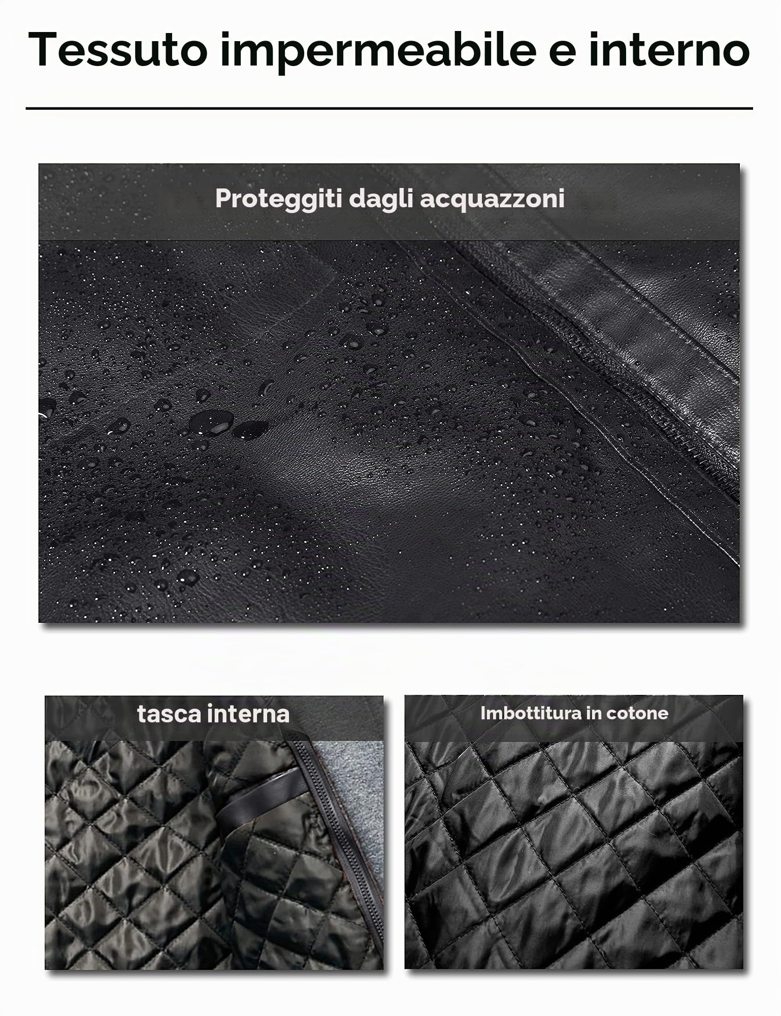 Wantdo Giacca Pelle Uomo Giubbotto Moto Calda con Cappuccio | PU Pelle Sintetica, Antivento,Cappuccio Rimovibile, Impermeabile, Caldo,Tasche con Cerniera, Tasca Interna, per Outdoor&Moto