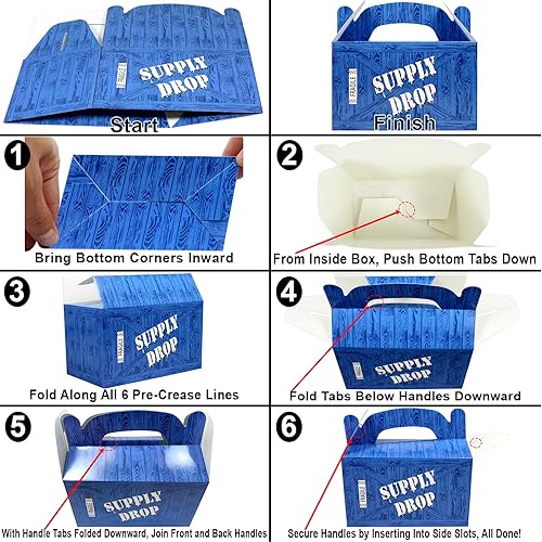 Miniatura 4 de AnapoliZ Caja de regalos de suministros  24 cajas de golosinas para fiestas  Battle Gamers Goodie Loot Drop Box  Suministros de fiesta de caja azul