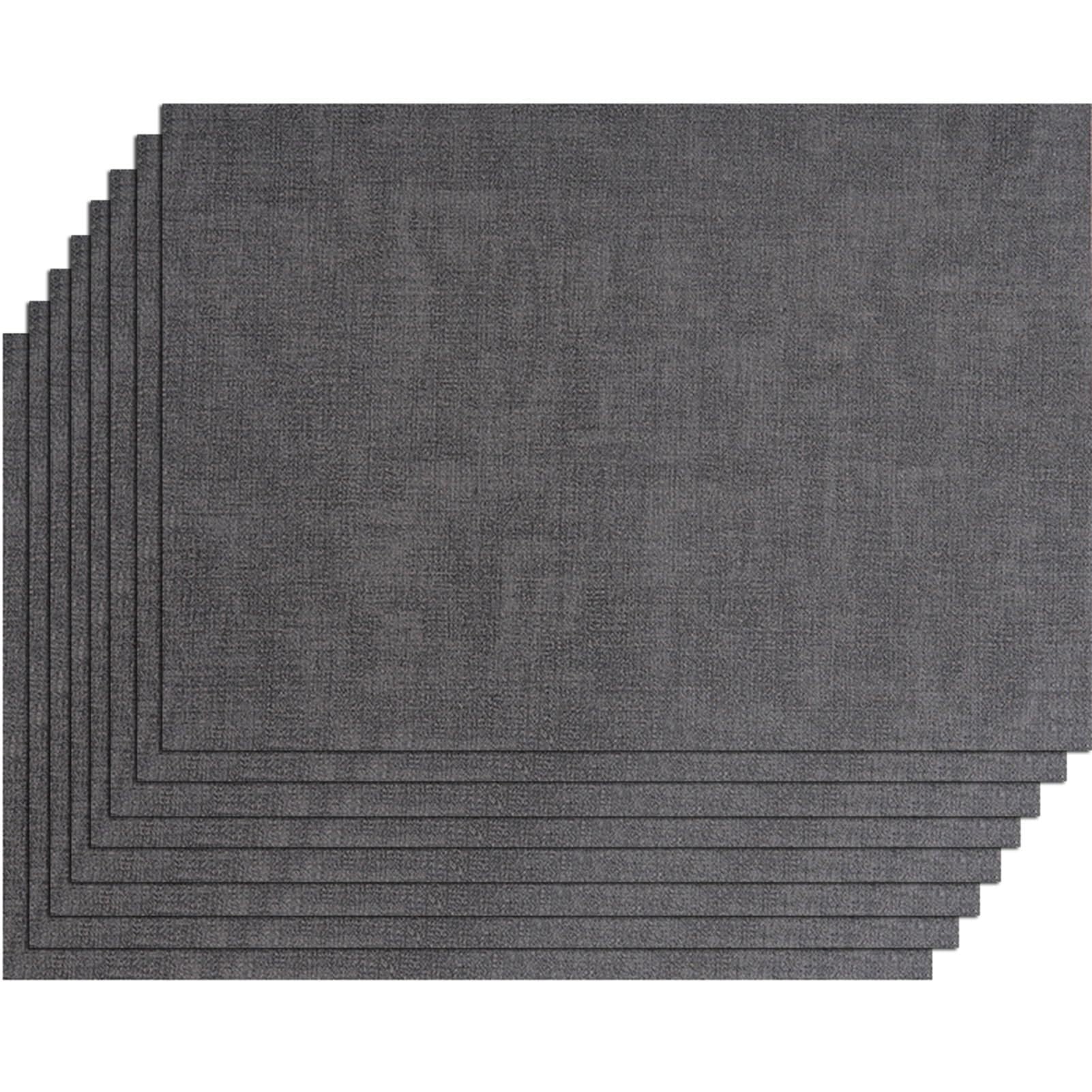 Lot de 4/6/8 sets de table carrés en cuir synthétique pour maison, cuisine, restaurant, résistants à la chaleur, lavables (noir, lot de 8)