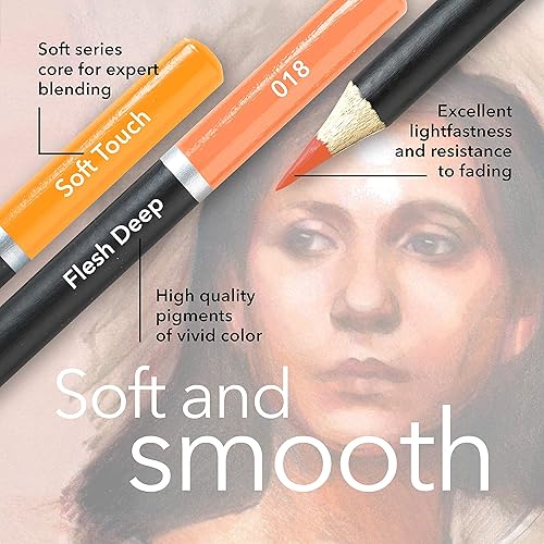 Miniatura 6 de Castle Arts - Paquete de colorear con temática de retratos + cuaderno de bocetos, perfecto para crear retratos de lápices de colores, 24 lápices de